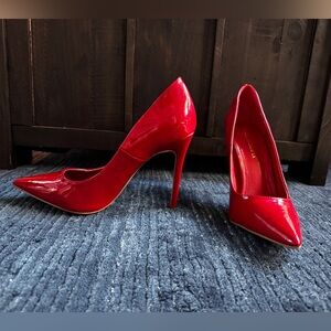 Bright Red Patent Leather Stilettos